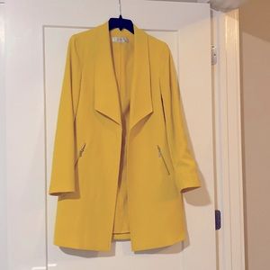 NWOT Tahari yellow pea coat